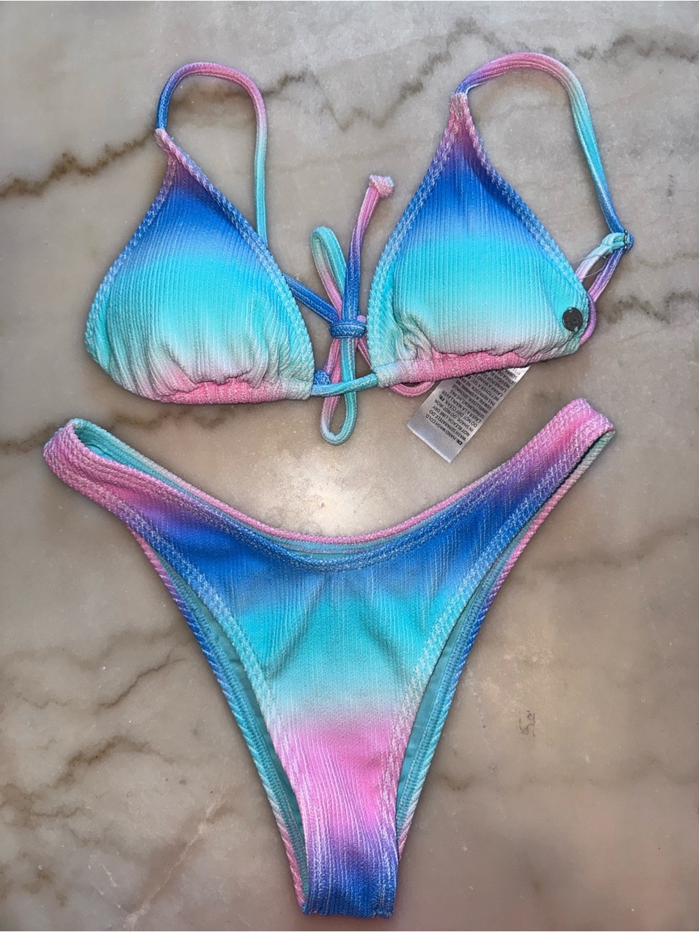 Billabong Ombre Tie-Dye Bikini Set in Blue, Pink, Aqua